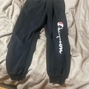 Champion Kids Black Sweatpants with Logo